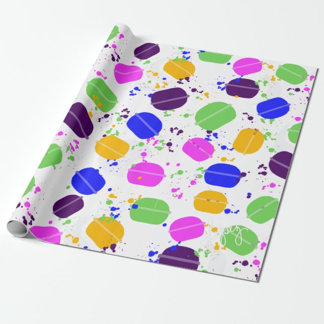 Macron Confetti Wrapping Paper (Unrolled)