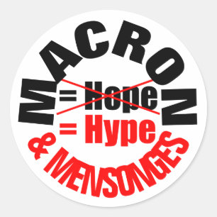 MACRON Hype and Lie MENSONGES RS Classic Round Sticker