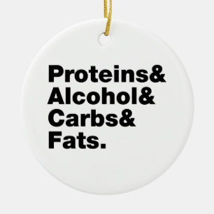 Macronutrients. Proteins & Alcohol & Carbs & Fats. Ceramic Tree Decoration