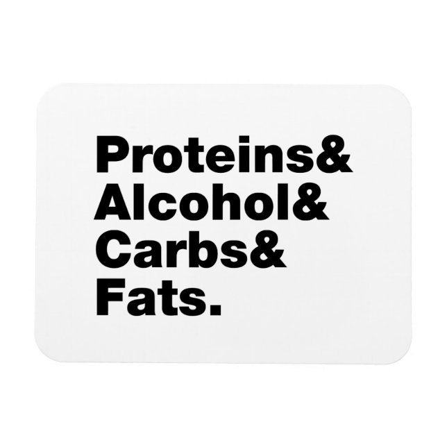 Macronutrients. Proteins & Alcohol & Carbs & Fats. Magnet (Horizontal)