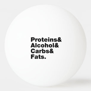 Macronutrients. Proteins & Alcohol & Carbs & Fats. Ping Pong Ball