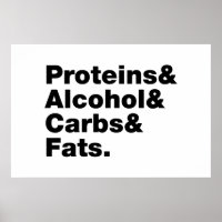 Macronutrients. Proteins & Alcohol & Carbs & Fats.