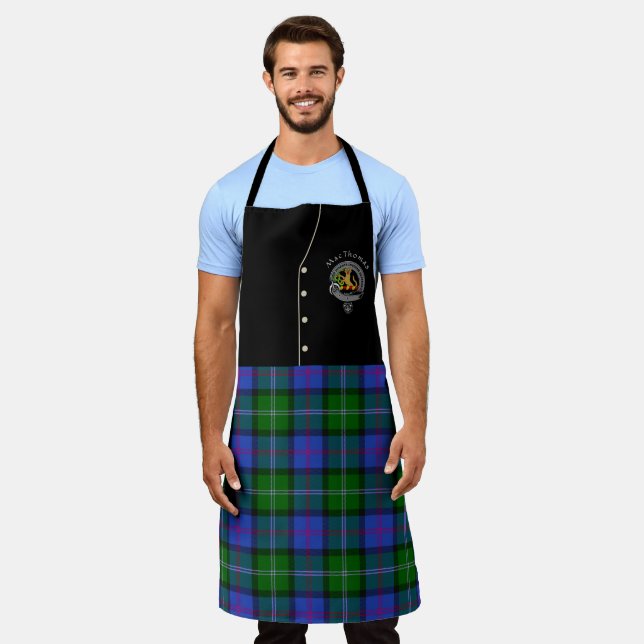 MacThomas Clan Badge & Tartan Kilt Apron (Worn)