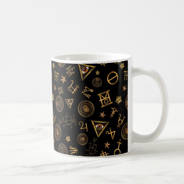 MACUSA™ Magic Symbols And Crests Pattern Coffee Mug (Right)