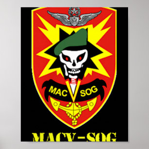 Macv-sog Army Unit Small Patch Full Colour Vietnam Poster