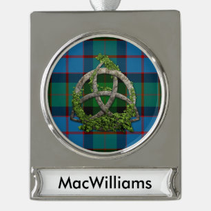 MacWilliams Tartan And Celtic Trinity Knot Silver Plated Banner Ornament