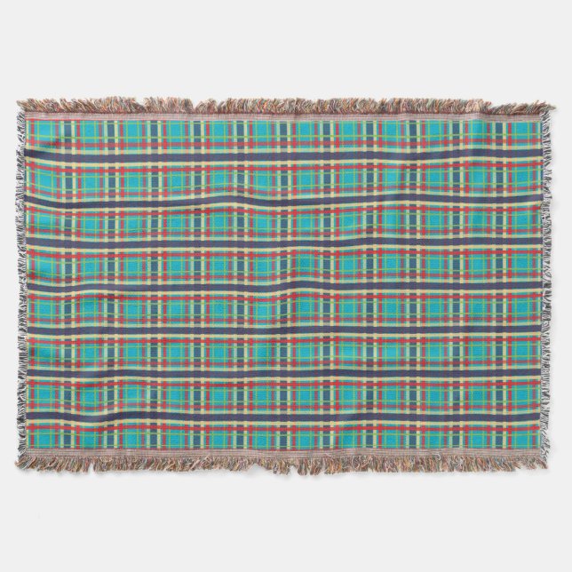Mad About Plaid ~ Camp Blanket Turquoise (Front)