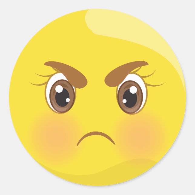 Mad & Angry Emoji Face Stickers (Front)