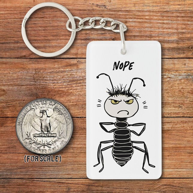 Mad Ant Insect Drawing Sarcastic Phrase Bag Charm Key Ring (Creator Uploaded)