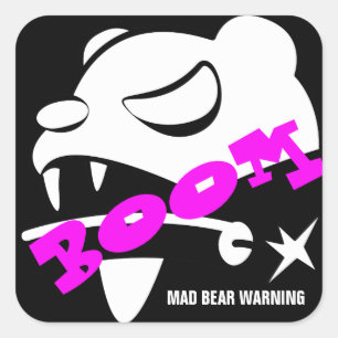 Mad Bear Square Sticker