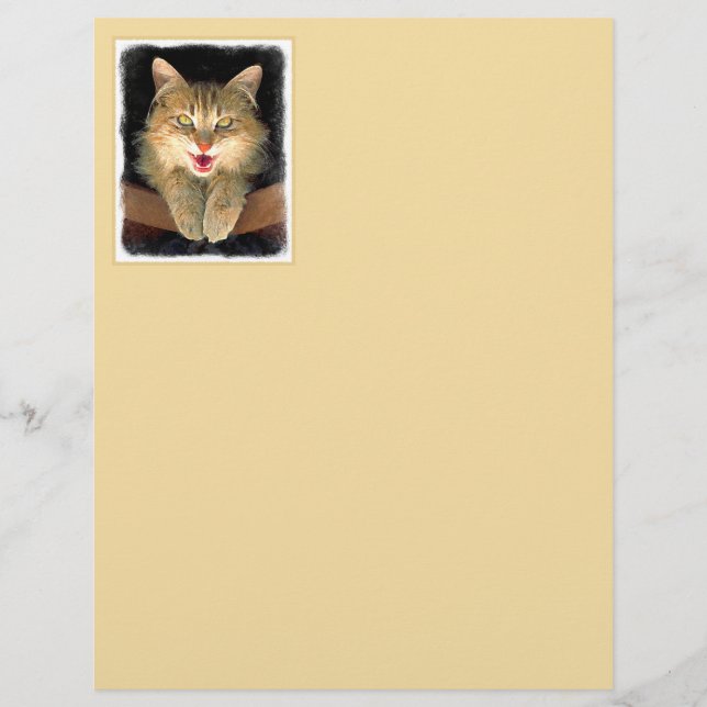 Mad Cat Painting - Cute Original Cat Art (Front)