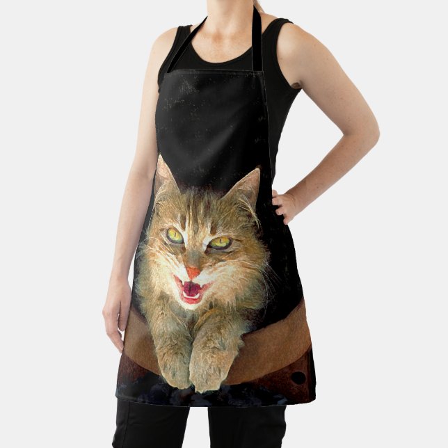 Mad Cat Painting - Cute Original Cat Art Apron (Insitu)