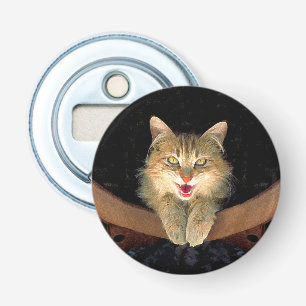 Mad Cat Painting - Cute Original Cat Art Bottle Opener