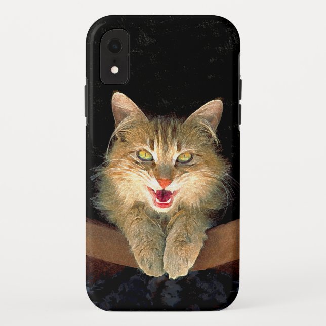 Mad Cat Painting - Cute Original Cat Art Case-Mate iPhone Case (Back)