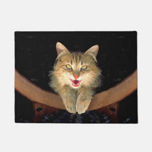 Mad Cat Painting - Cute Original Cat Art Doormat