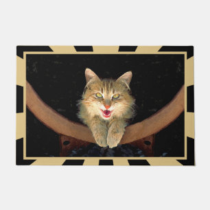 Mad Cat Painting - Cute Original Cat Art Doormat