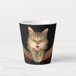 Mad Cat Painting - Cute Original Cat Art Latte Mug