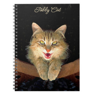 Mad Cat Painting - Cute Original Cat Art Notebook