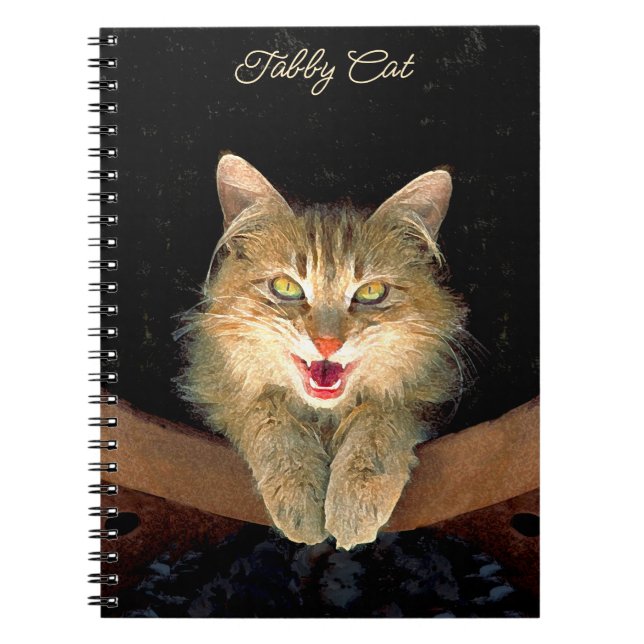 Mad Cat Painting - Cute Original Cat Art Notebook (Front)