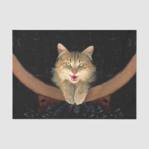 Mad Cat Painting - Cute Original Cat Art Tissue Paper