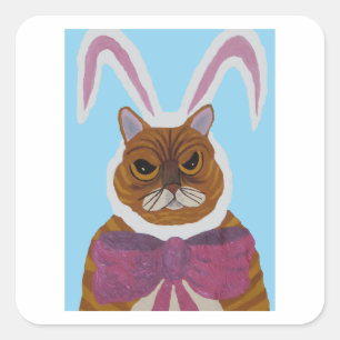 Mad Cat Square Sticker