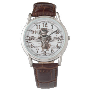 Mad Cellist in Sepia Tones Vintage Humour Watch