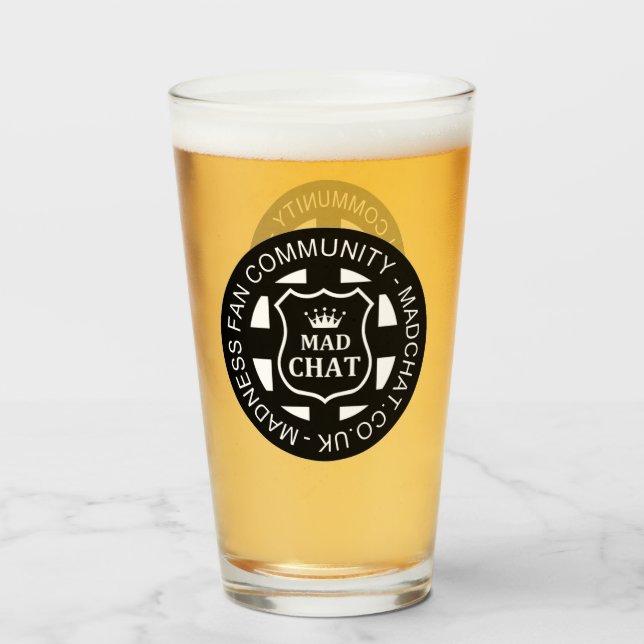 Mad Chat Beer Glass (Back Filled)
