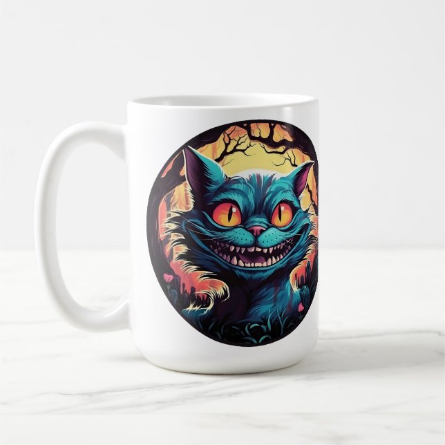 Mad Cheshire Cat Alice in Wonderland  Coffee Mug (Left)