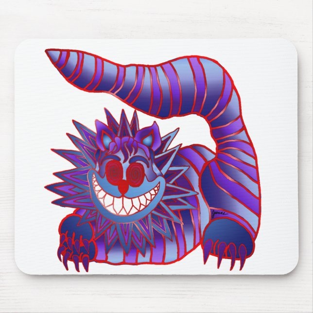 Mad Cheshire Cat Fire Mouse Pad (Front)