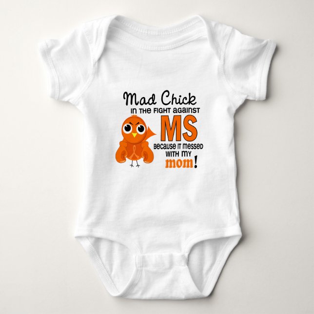 Mad Chick 2 Mum Multiple Sclerosis MS Baby Bodysuit (Front)