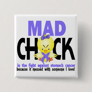 Mad Chick In The Fight Stomach Cancer 15 Cm Square Badge
