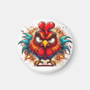 Mad Chicken Rooster Magnet - Looking Right At You