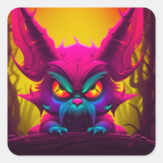 Mad Creature Square Sticker (Front)