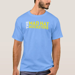 Mad Hat Hucksters Live Logo on Blue Men's T-Shirt