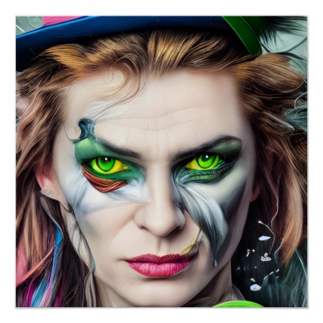 Mad Hatter AI generated art  Poster (Front)