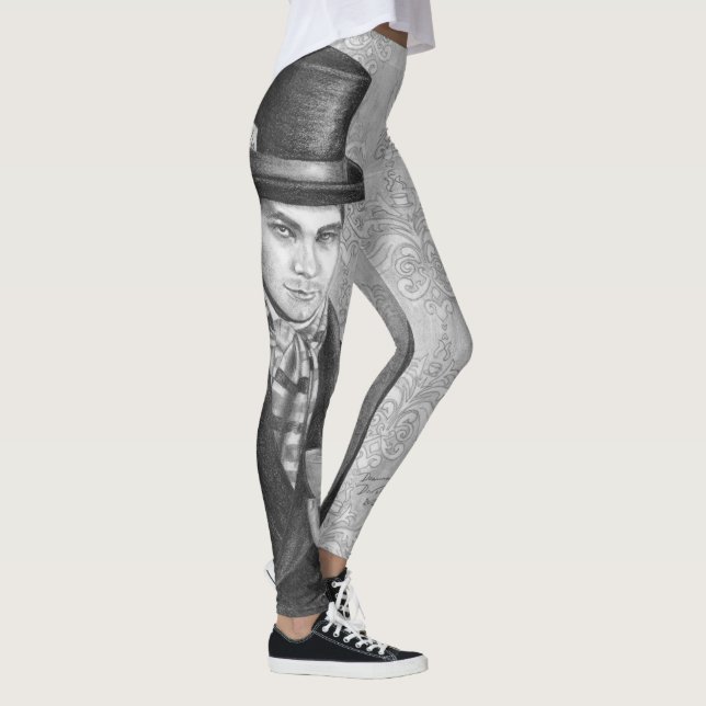 Mad Hatter All Over Leggings Alice in Wonderland (Right)