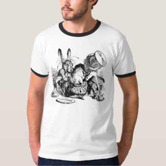 Mad Hatter and March Hare dunking the Dormouse T-Shirt