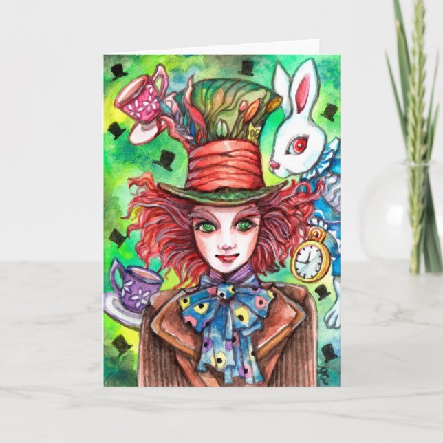 Mad Hatter and Rabbit Card (Front)