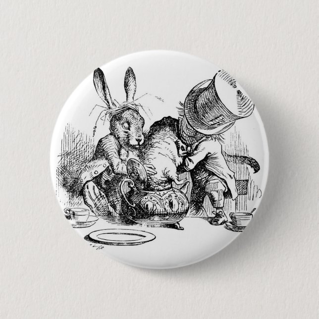 Mad Hatter, Dormouse and March Hare 6 Cm Round Badge (Front)