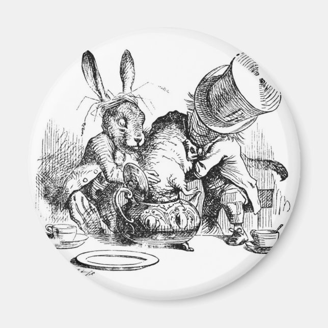 Mad Hatter, Dormouse and March Hare Magnet (Front)