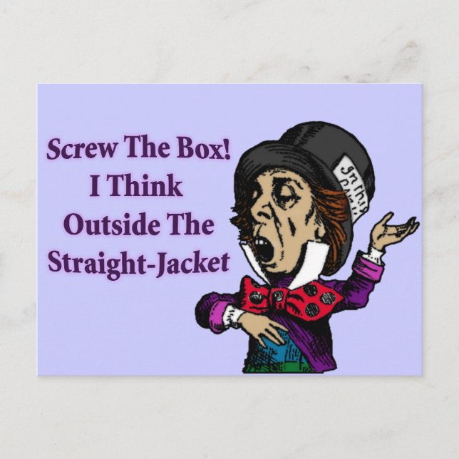 Mad Hatter Funny Motivational Quote Postcard (Front)