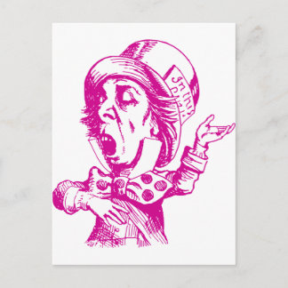 Mad Hatter Inked Pink Postcard