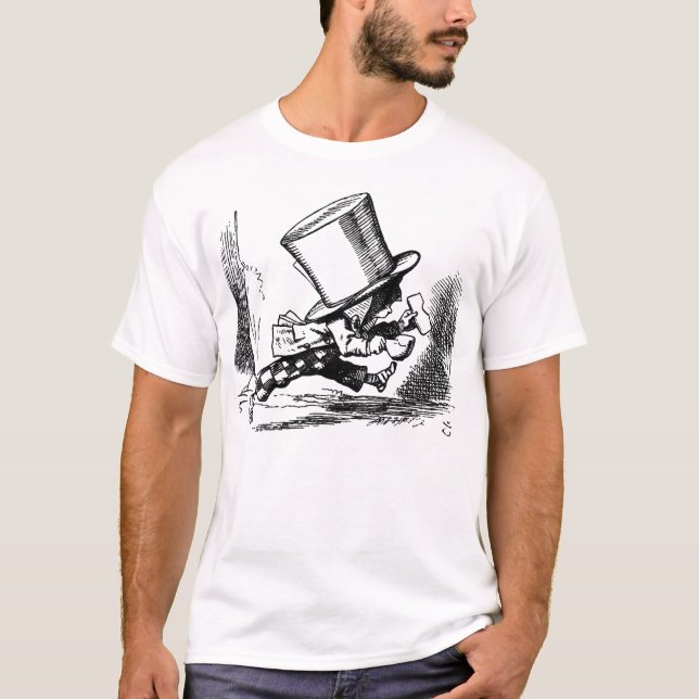 Mad Hatter Running from Alice in Wonderland T-Shirt (Front)