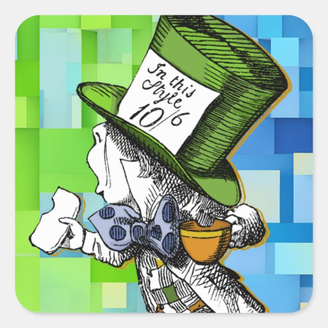 Mad Hatter Square Sticker (Front)