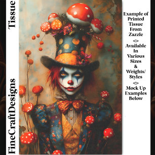 Mad Hatter Style Circus Character DW4A Decoupage Tissue Paper