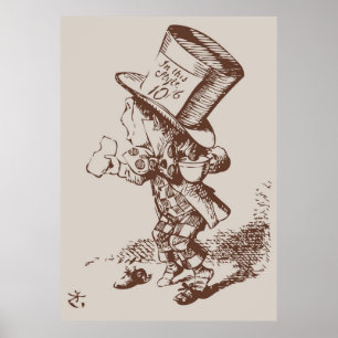Mad Hatter Tea Coloured Poster