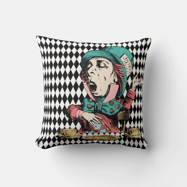Mad Hatter Tea Party Cushion (Front)