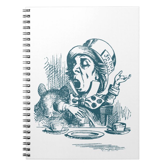 Mad Hatter Tea Party Spiral Notebook (Front)