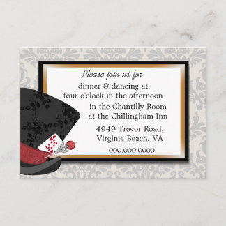 Mad Hatter Wedding Reception Card