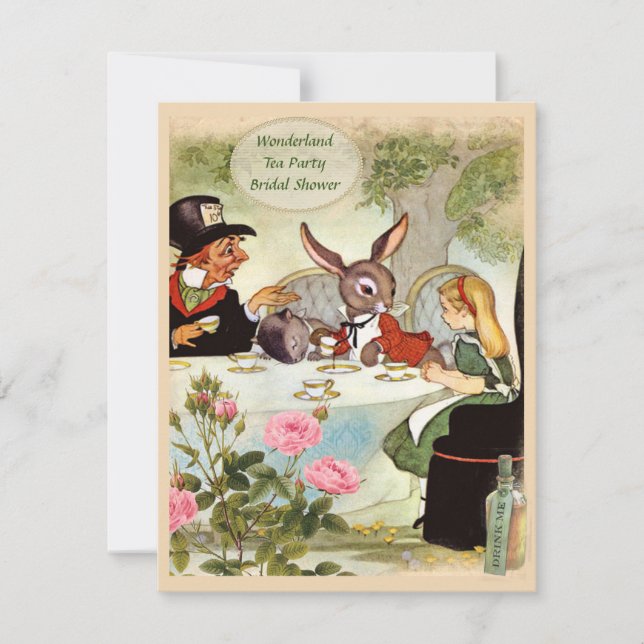 Mad Hatter's Tea Party Bridal Shower Invitation (Front)